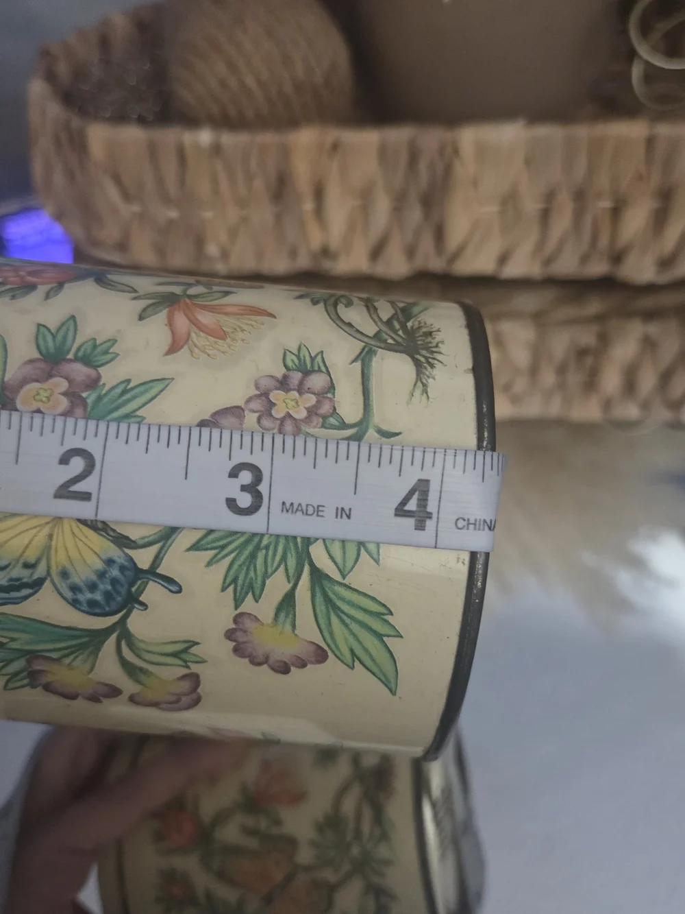 Vintage Butterfly Floral Tin Container with Lid – Made in England – Daher Tin